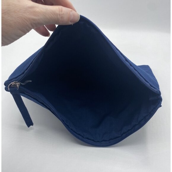BEAUTYCOUNTER Canvas Bag Blue Zippered Makeup Cosmetic Clean Beauty Vacation - Picture 4 of 10